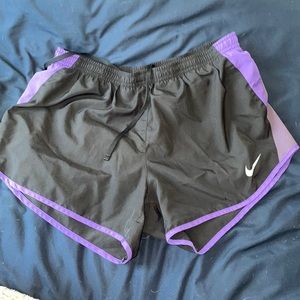 Nike running shorts purple and black size medium